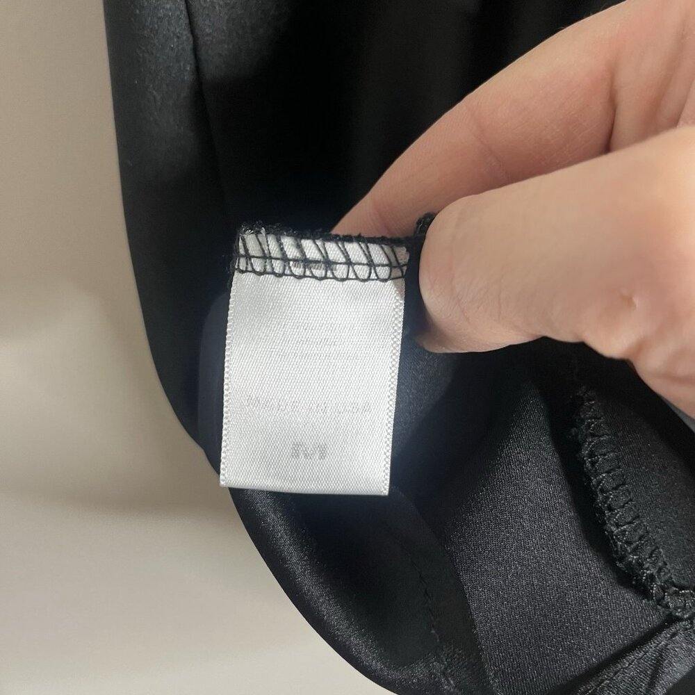 Renee C Size Medium Satin Black Halter Blouse Top - Picture 4 of 5